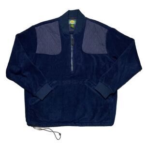 Vintage Cabelas Jacket Mens XL Navy Blue Fleece 1/2 Zip Outdoor Casual 90s